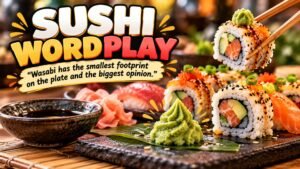 Sushi Wordplay by Roll, Rice, Wasabi, and More